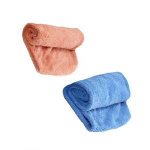 DECORNIJIA 2pièces Serviette De Cheveux Absorbante Capuchon De Bain Épais Sèche-cheveux Rapide Marron Bleu Idéale Pour Et Voyage (ZhiLight, neuf)