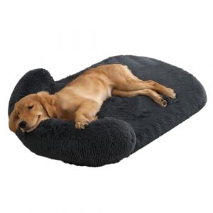 Panier Chien Grande Taille, Orthopedique Canapé pour Chien, Coussin Chien Dehoussable et Lavable, Anti-dérapant, lit Apaisant Comfy pour Chien de Grande Taille (Gris foncé, XL) (GREXZY, neuf)