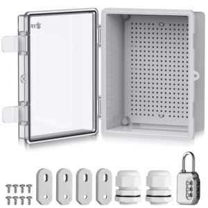 EYPINS Coffret Electrique Etanche Exterieur en ABS Renforcé 3mm Boîte de Jonction IP67 Étanche avec Joint d'Étanchéité Intégré Résistant à 60kg Idéal pour IrrigationPiscine et Projets DIY (22*17*11cm) (eYpins-FR, neuf)