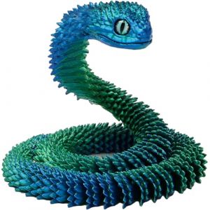 Joycabin Jouet Serpent imprim&eacute; en 3D, &oelig;ufs de Dragon, &oelig;ufs de Serpent, &oelig;ufs de Serpent de P&acirc;ques, Animaux imprim&eacute;s en 3D, Jouets pour Enfants, Cadeaux de Bureau (60cm Bleu Vert) (XINYI-EU, neuf)