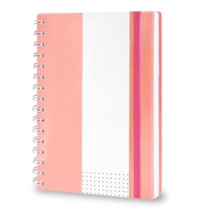 Amythe Cahier A5 Spirale, Carnet à Points 150 Feuilles/300 Pages 100g/m², Cahier A5 Couverture Rigide pour Prise de Notes, Bureau ou Étude Bloc-notes 148x210mm, Rose (Amythe, neuf)