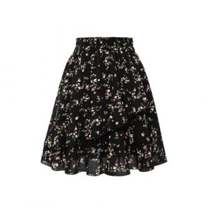 Jupe Boheme Femme Taille &Eacute;lastique, Jupe Femme Ete Imprim&eacute; Florale &Eacute;vas&eacute; Volants Superpos&eacute;s Trap&egrave;ze Chic Et Elegant D&eacute;contract&eacute; D'&eacute;t&eacute; Fluide L&eacute;ger Comfortable Tous Les Jours De Plage Skirt (Hrihua, neuf)