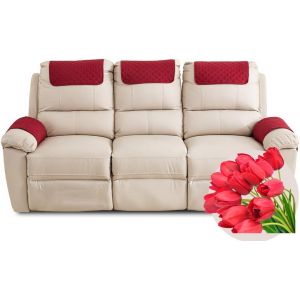 Housse D'appui-Tête pour Meubles, Housse D'accoudoir, Canapé 2/1/3 Places avec Accoudoirs Housse de Protection pour Appuie-Tête de Chaise Inclinable (Color : Rouge, Size : 5 Pieces(2xpocket)) (MOSIED, neuf)