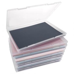 FWEEK Lot de 8 boîtes d'archives portables A4 en plastique transparent empilables - Boîte multifonction A4 - Pour documents, lettres, albums - 30,5 x 22,3 x 2,2 cm (FWEEK, neuf)