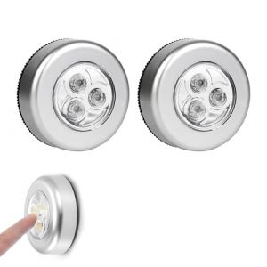 Lampe Spot LED &Eacute;clairage Suppl&eacute;mentaire, Spots LED Autocollants &agrave; Piles, Lumi&egrave;res Tactiles Intelligentes &agrave; Coller, Lot de 2 Lampes Sans Fil &agrave; Activation Tactile pour Cuisine, Escaliers et Salles (DIDIhouse, neuf)