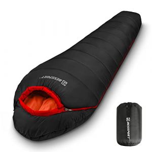 Bessport Sac de Couchage -9℃ pour Adultes 3-4 Saisons Compact Sac Couchage Sarcophage Grand Froid, Convient pour Le Camping, la randonnée, Les activités de Voyage en Plein air (EU-KXX, neuf)