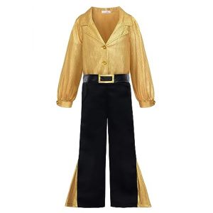 ReliBeauty Déguisement Disco Costume Enfant Garçon Carnaval,120 (Matt Viggo, neuf)