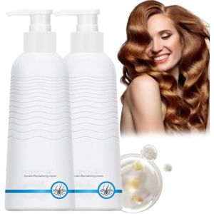 Keratin Revitalizing Cream,Keratin Enrichment Cream Keratin Revitalizing,Steampod Creme de lissage,Lissage Cheveux,Creme Steampod, Cream Hair Keratin Awakening Hair Hair Smoothing (2) (9suYzi, neuf)