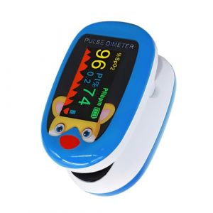 Oxym&egrave;tre de Doigt, Oxym&egrave;tre de Pouls Enfant pour 2-12 Ans, Oxymetre de Doigt Professionnel avec &Eacute;cran Couleur, Affichage des 4 Directions, Mesure de SpO₂ Pouls PI (Bleu) (suqianshiyousilijiancaiyouxiangongsi, neuf)