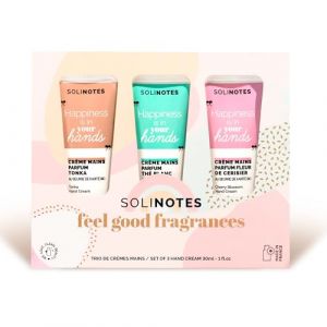 Coffret cadeau 3 Crème Mains SOLINOTES -Tonka, Thé Blanc, Fleur de Cerisier (AllPharma en ligne, neuf)