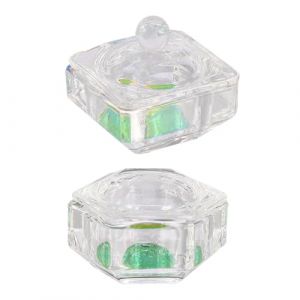 ERINGOGO 2 pi&egrave;ces Verres Cristal pour Ongles avec Couvercle Tasses Manucure Transparentes Verre pour Liquide et Poudre Nail Art Accessoires Professionnels et Salon (Jehmal, neuf)