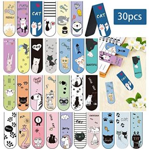 Lot de 30 marque-pages magn&eacute;tiques pour fille, motif chat Cute Stationery, notes autocollantes pour enfants, cadeaux pour les amoureux des chats, cadeaux pour l'&eacute;cole secondaire. (Kooyoo, neuf)