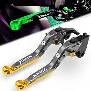 Pour T-MAX 500 T MAX 530 TMAX530 SX/DX TMAX 560 DX/ABS TMAX 560 MAX TECH TMAX 560 TECH MAX ABS Accessoires de moto Leviers d'embrayage de frein pliables extensibles réglables CNC (or) (Aveko, neuf)