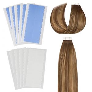 VONJUMA 120 Pcs Adhesif Extension Cheveux Bande Adhésive D'Extension De Cheveux Ruban Adhésif Double Face Adhésive Pour Le Remplacement De Trame De Cheveux 4 X 0.8 Cm Bleu Blanc (VONJUMA STORE, neuf)