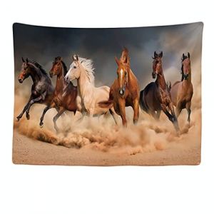 Ulticool &ndash; Tapisserie Murale D&eacute;corative Chambre - Chevaux Nature Animaux - 200 x 150 cm Grand &ndash; Papier Peint Tissu &ndash; Tapestry Aesthetic Wall - D&eacute;coration Panoramique (Ulticool, neuf)