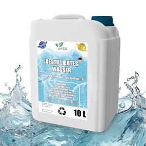 Eau distillée 100% pure 10L | Eau déminéralisée 10L - eau distillée adaptée pour fer à repasser, humidificateur, batteries et bien plus encore (Posh Sp. z o.o., neuf)