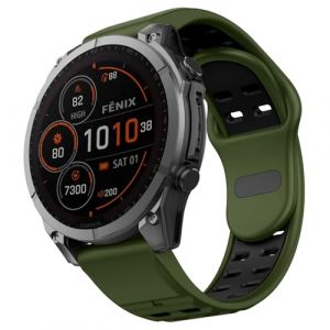 MYSNBKN 26mm Quick Fit Bracelet pour Fenix 8 51mm/Epix Pro 51mm/Fenix 7X Pro/Fenix 7X/Fenix 6X/Fenix 6X Pro/Fenix 5X/Fenix 5X Plus/Fenix 3/Fenix 3 HR (MYSNBKN-FR, neuf)