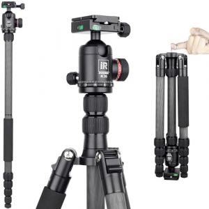 Trepied Appareil Photo, INNOREL RT55C, Tr&eacute;pied de Voyage Portable en Fibre de Carbone L&eacute;ger et Compact avec Rotule &agrave; 360&deg; Plaque Rapide Arca Swiss pour Smartphone DSLR Cam&eacute;ra Cam&eacute;scopes (INNOREL Technologies Official Store, neuf)