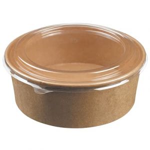 Le bol salade kraft 1000 ML dia.14 cm H7 cm x 50 pièces + 50 couvercles (Le petit mitron, neuf)