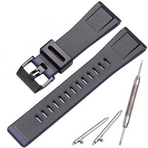 MCXGL Bracelet en résine pour homme Compatible avec Casio G-Shock GA-2000 PRG-600 650 PRW-6600 - Étanche - 24 mm - Bleu et noir (MCXGL, neuf)
