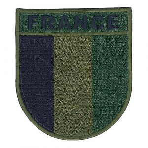 Ecusson Drapeau Français Basse Visibilité Vert Tissu brodé avec scratch Collection France Tricolor Bleu Blanc rouge (Full Collection, neuf)