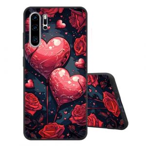 Sinyunron Coque Compatible avec Huawei P30 Pro Housse en Silicone Souple avec Dessin Esth&eacute;tique Motif, Antichoc Anti-Rayures Flexible TPU &Eacute;tui de Protection,Rose Coeur (Jamitai, neuf)