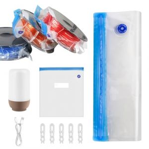 Euakee Kit de Rangement Sous Vide pour Filament d'impression 3D, 30 PCS Sacs Scell&eacute;s Sous Vide avec Pompe Auto, R&eacute;sistants &agrave; la Poussi&egrave;re et &agrave; l'humidit&eacute;, pour Filament PLA PETG, 34 * 30cm (Vaaaipokin, neuf)