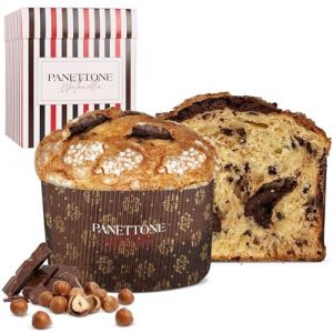Panettone Antonella Chocolat & Noisettes 600 g | Panettone Artisanal Sans Conservateurs ni Colorants | G&acirc;teau de No&euml;l au Levain Naturel | Recette Traditionnelle (TOP SALES EU, neuf)
