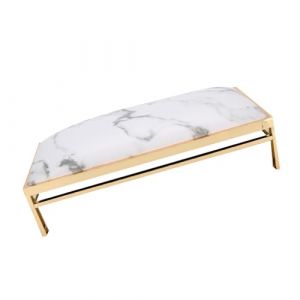 BONKZEBU Oreiller &agrave; Main pour Nail Art, Coussin de Manucure Confortable en Acier Inoxydable pour Salon de Manucure &agrave; la Maison, Cuir PU Vert (Mod&egrave;le de marbre) (Shenlior, neuf)