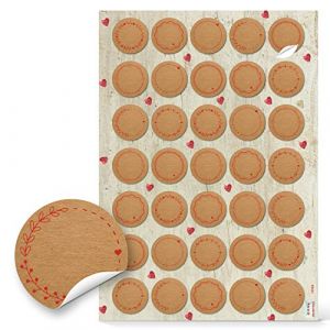 Logbuch-Verlag 35 petits autocollants de couleur marron à écrire Ø 3,2 cm étiquettes adhésives (Logbuch Verlag, neuf)