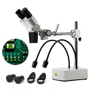 SWIFT SS41 Microscope stéréo binoculaire Professionnelle Soudure, grossissement 10X / 20X, oculaires Grand Champ 10X / 20X, 2 lumières LED Flexibles, Compatible caméra (SWIFT OFFICIAL FR, neuf)