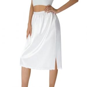 Jupon sous-Jupe sous-Robe Lingerie en Pur Coton À Volant Broderie Anglaise Ample Grande Taille De Femme Fille Été Longue 80cm Noir Ivoire (Qingyak, neuf)