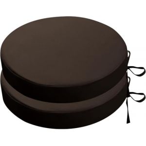 HKJGNH Lot de 2/4 Galette de Chaise Ronds d'extérieur de Jardin Imperméables avec Attaches - 40/45/35cm Carrés Coussins de Siège épaisseur 5cm for Patio, Cuisines, Salle à Manger(Brown,35x5cm(2pcs)) (zhangyanwen0702, neuf)