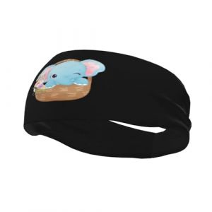 Joli petit éléphant dans le panier, bandeau de sport antidérapant pour homme et femme, idéal pour la gym, le basket-ball, le yoga (ruianshihuichenjiayouzhanguanliyouxiangongsi, neuf)