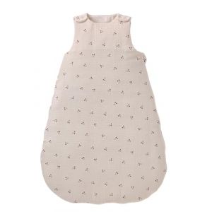 VERTBAUDET Gigoteuse sans manches CHERRY beige imprimé 0/6M (VERTBAUDET, neuf)