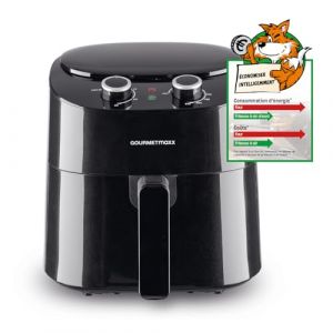 GOURMETmaxx Friteuse &agrave; air chaud 4,5L | Airfryer avec 8 programmes, Cuisson pauvre en graisse, griller ou cuire au four sans huile | Avec &eacute;cran LCD, fonction minuterie & stay-on | 1400W [Noir] (DS e-Sales GmbH, neuf)