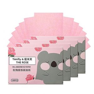 Lot de 4 feuilles de papier buvard pour le visage, 400 pièces pour soins de la peau grasse, feuilles absorbantes d'huile naturelle, papier buvard pour le visage (rose) (ANNCHILIO, neuf)