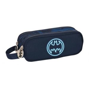 Safta Batman Legendary Trousse Double pour Enfant, idéale pour Les Enfants d'âge Scolaire, Confortable et Polyvalente, qualité et résistance, 21 x 6 x 8 cm, Bleu Marine, Bleu Marine, Estándar, (La boutique des toons, neuf)