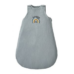 VERTBAUDET Gigoteuse spéciale été en gaze de coton bio* MINI ZOO bleu 0/6M (VERTBAUDET, neuf)