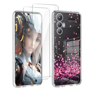 LYZXMY Coque pour Cubot Max 5 (6.95") Transparent Housse + 2 x Verre tremp&eacute; Protection &eacute;cran, Souple Silicone &Eacute;tui Protection Bumper TPU T&eacute;l&eacute;phone Case Cover-WM85 (SLMY, neuf)