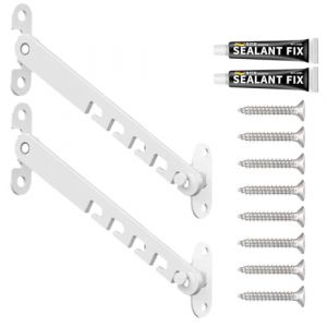 KUMSODE 2 Pi&egrave;ces Entreb&acirc;illeur de Fen&ecirc;tre &agrave; Battant, Entrebailleur Fenetre Limiteur Ouverture Fenetre avec Vis, Reglable Entrebailleur Fenetre Sans Per&ccedil;age,Convient pour R&eacute;gler l'angle des Fen&ecirc;tre (GuangZhouZiYueXianShangMaoYouXianGongSi, neuf)