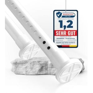 MEISENBERG Tringle Rideau Extensible – Blanc Barre Rideau Sans Percage, Telescopique à Pression Réglable, Ajustable pour Penderie, Baignoire, Porte, Fenêtre, Chambre (310-360 cm) (MEISENBERG, neuf)