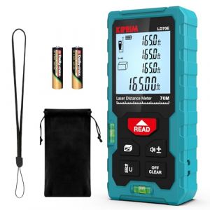 Télémètre Laser Mètre Laser 70M Numérique avec 2 Niveaux à Bulle,Mesure de Longeur Surface Volume Pythagore Kiprim LD70E (Kiprim Direct EU, neuf)