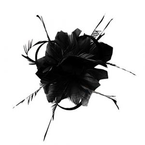 Bibi à cheveux pour invités de mariage, chapeau bibi en maille fleurie pour mariage et courses, bibi à plumes rétro tendance élégant en maille pour mariage (fhjvbt, neuf)