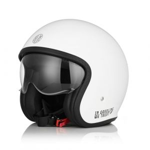 ORIGINE Casque de Moto Jet Casque de Scooter avec Lunettes ECE 22-06 (Sticky Gloss White, M) (H&H Sports Protection srl, neuf)
