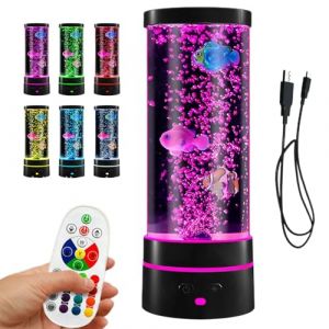 G&eacute;n&eacute;rique Lampe &Agrave; Bulles Poisson | Lampe Calmante Pour Aquarium Avec T&eacute;l&eacute;commande - Faux Poisson Aquarium Sensoriel Tube &agrave; Bulles | Pour Adultes Salon Armoire Chambre D Bureau Anniversaire (Easy-topbuy, neuf)