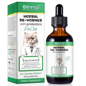Traitement contre les vers pour chats - 60 ml - Vermifuge &agrave; base de plantes avec probitiques - Am&eacute;lioration de la digestion, repousse l'immunit&eacute; - Anti-parasites, ankylostomes &agrave; large bande - S&ucirc;r (mengchuanshangmaoSHOP, neuf)