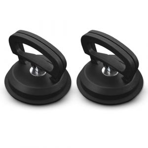 Hwtcjx ventouse carrelage, ventouse carrosserie, Ventouse Lot de 2, Démontage à Ventouse, Extracteur de verre professionnel, poussoir, pince, pour verre, carreaux de céramique, D118mm (Noir) (Ygdein, neuf)