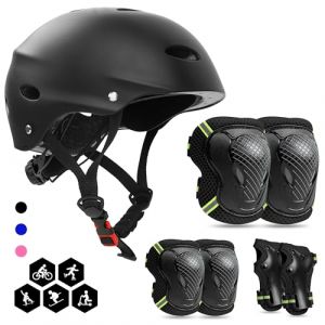 FAYITING Casque Genouillères Enfant Ensemble de Protections, Kit de Protection Roller Enfant, Casque Ajustable Coudières Genouillère Protège-Poignets Ensemble de Protection Enfant (FAYITING STORE, neuf)