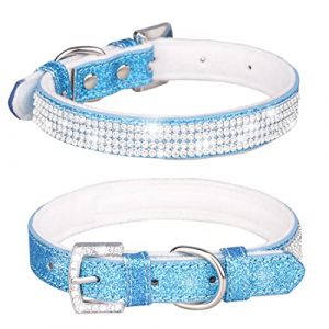 Yiwong Collier Chat et Chien en Strass Brillant, Collier pour Chiens et Chats avec Strass, Collier pour Chien Bling avec Strass Scintillants en Laine Cor&eacute;enne (YIWONG, neuf)